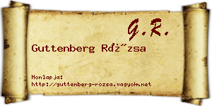 Guttenberg Rózsa névjegykártya